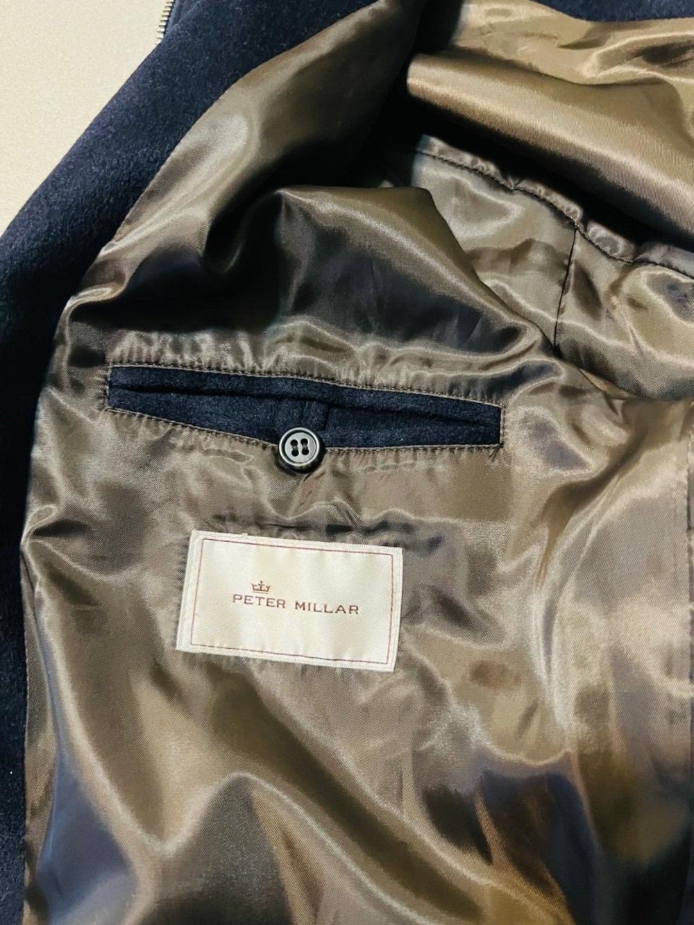 Peter Millar Navy Zip-Front Bomber Jacket - Picture 8 of 9